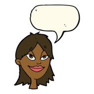 cartoon happy woman with speech bubble N174