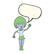 cartoon vampire girl with speech bubble N154