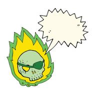 cartoon burning skull with speech bubble N7