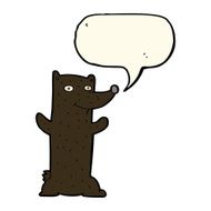 cartoon black bear with speech bubble N42