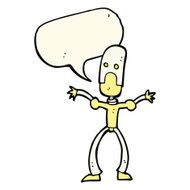 cartoon funny robot with speech bubble N51