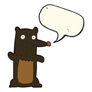 cartoon black bear with speech bubble N43