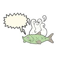 cartoon smelly fish with speech bubble N8