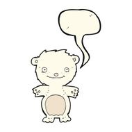 cartoon happy little polar bear with speech bubble N11