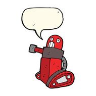 cartoon tank robot with speech bubble N7
