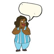 cartoon happy cook with speech bubble N7