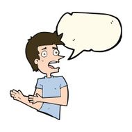 cartoon stressed man with speech bubble N46