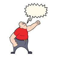 cartoon angry man with speech bubble N61