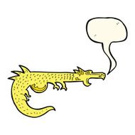 cartoon medieval dragon with speech bubble N7