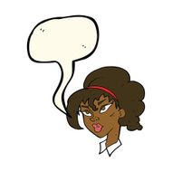 cartoon pretty woman with speech bubble N181