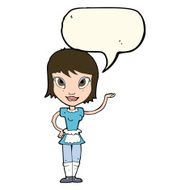 cartoon maid with speech bubble N27