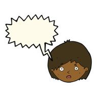 cartoon unhappy boy with speech bubble N40