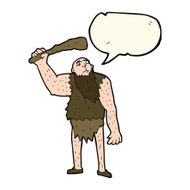 cartoon neanderthal with speech bubble N5