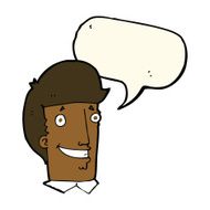 cartoon happy man with speech bubble N312