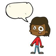 cartoon worried boy with speech bubble N22