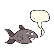 cartoon fish with speech bubble N52