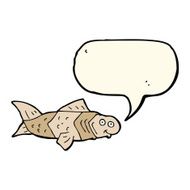 cartoon funny fish with speech bubble N10