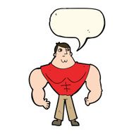 cartoon body builder with speech bubble N7