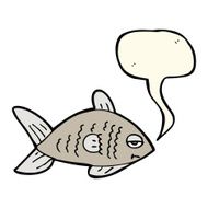 cartoon funny fish with speech bubble N11