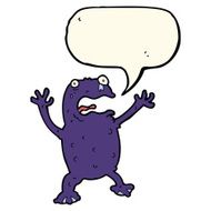 cartoon poisonous frog with speech bubble N16