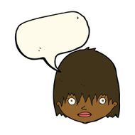 cartoon staring woman with speech bubble N37
