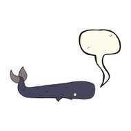 cartoon whale with speech bubble N22