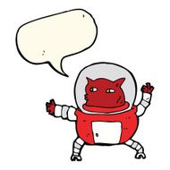 cartoon alien with speech bubble N7