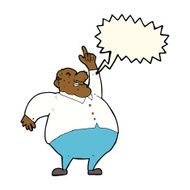 cartoon big fat boss with speech bubble N8