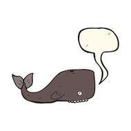 cartoon whale with speech bubble N23