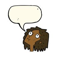 cartoon staring woman with speech bubble N38