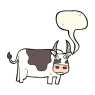 cartoon bull with speech bubble N17