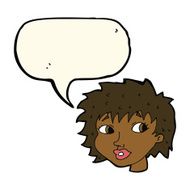 cartoon surprised woman with speech bubble N169