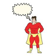cartoon superhero with speech bubble N14