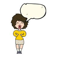 cartoon screaming woman with speech bubble N7