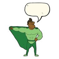 funny cartoon superhero with speech bubble N8