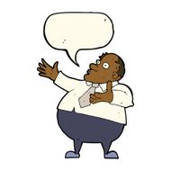 cartoon exasperated middle aged man with speech bubble N8
