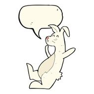 cartoon white rabbit with speech bubble N4