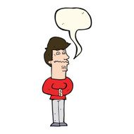 cartoon nervous man with speech bubble N96
