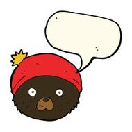 cartoon teddy bear face with speech bubble N8