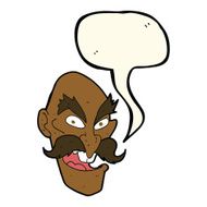 cartoon evil old man face with speech bubble N8