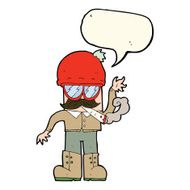 cartoon man smoking pot with speech bubble N6