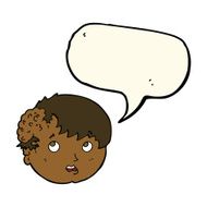 cartoon boy with ugly growth on head speech bubble N8