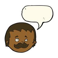 cartoon man with mustache speech bubble N60