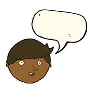 cartoon happy face with speech bubble N35