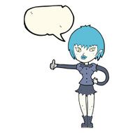 cartoon vampire girl giving thumbs up sign with speech bubble N12