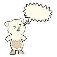 cartoon polar bear with speech bubble N46