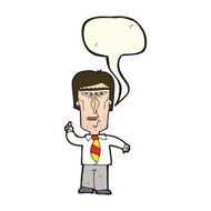 cartoon grumpy boss with speech bubble N7
