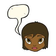 cartoon female face with speech bubble N101