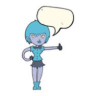 cartoon vampire girl giving thumbs up sign with speech bubble N13