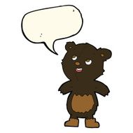 cartoon black bear with speech bubble N44